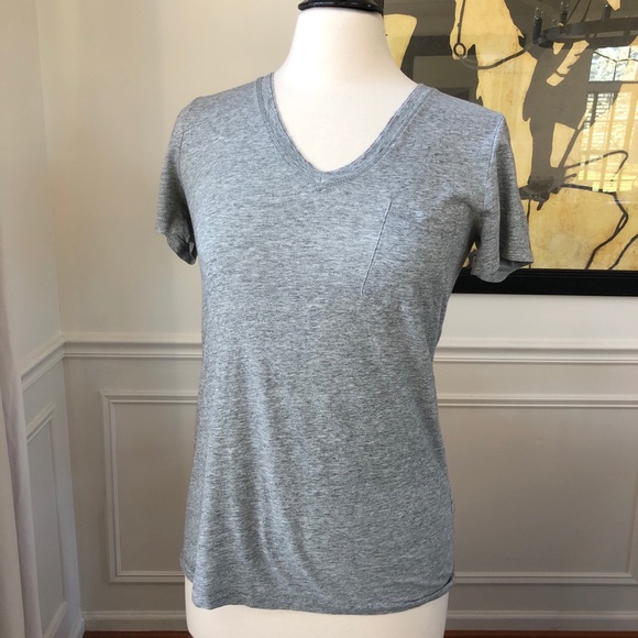 Madewell Tops - Madewell Whisper Cotton Vneck TShirt Grey M